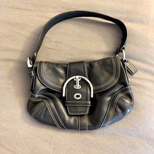 Coach classic black leather bag